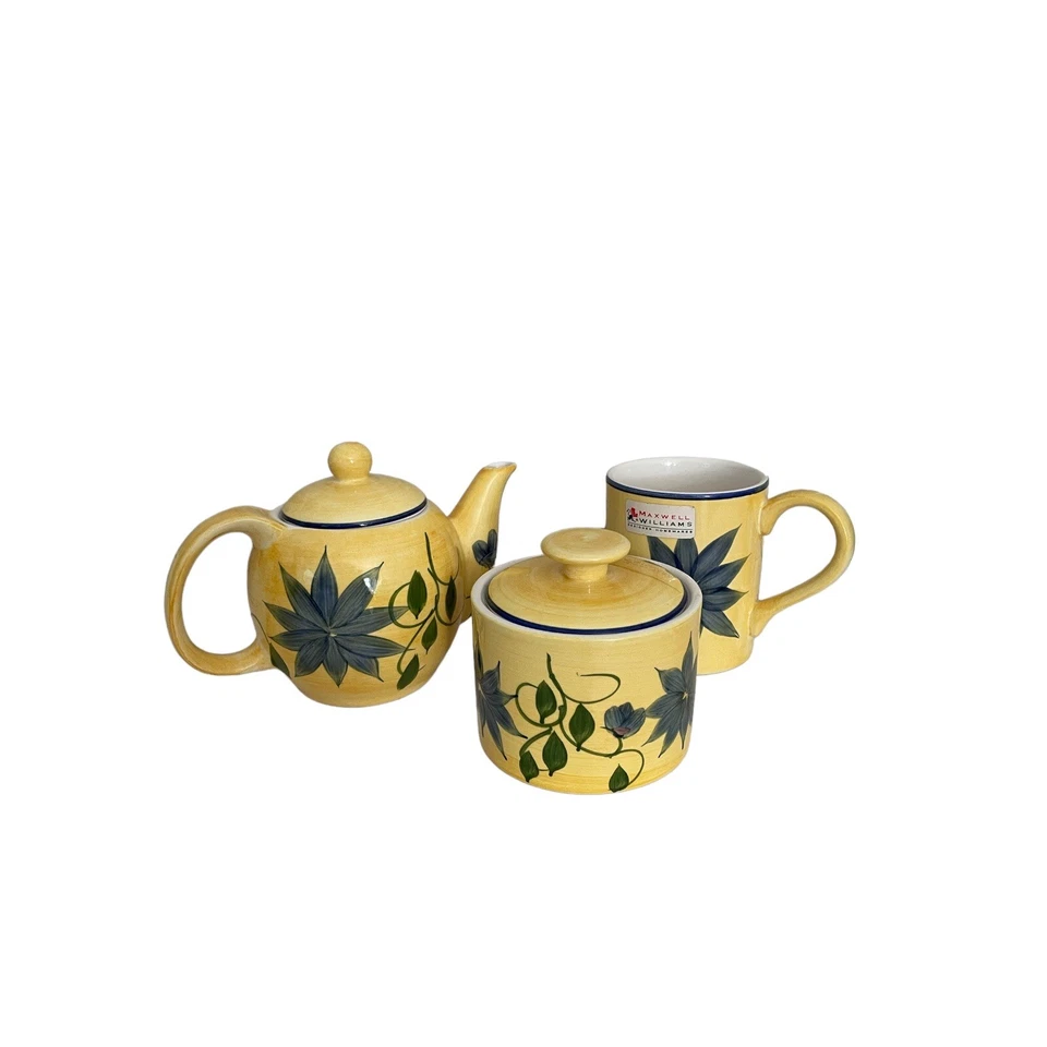 Maxwell Williams Venezia Set Tetera Azúcar Cuenco y Taza Amarillo Estilo Provincial Foto 2 de 4
