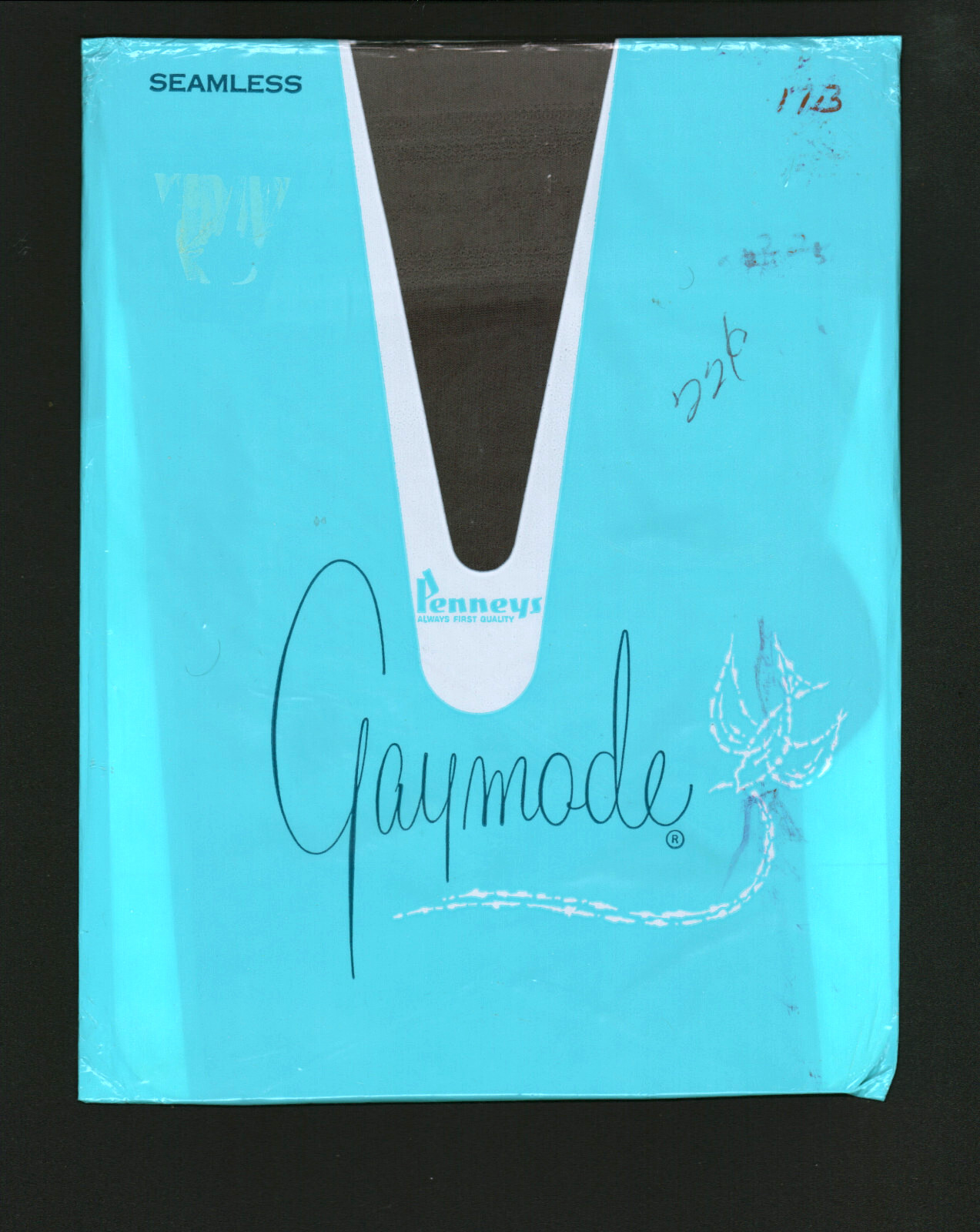 JC Penney Gaymode Flat Knit Nylon Garter Stockings Size 8 1/2 Average Taupe Vtg