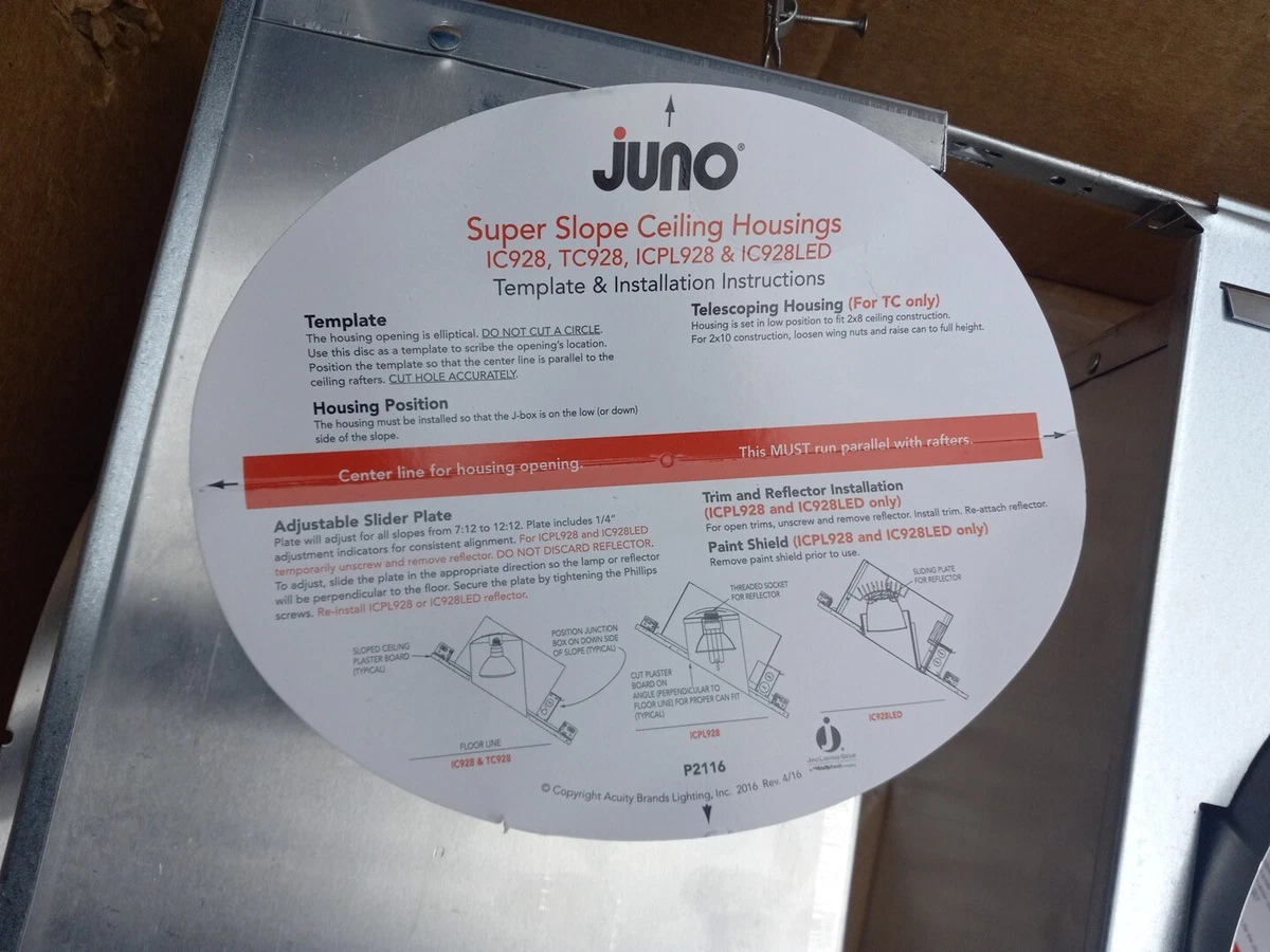 2 Count Juno Lighting IC928 Super Slope Downlight Housing 6