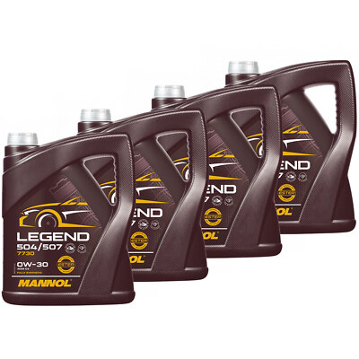 Motoröl Motor Öl MANNOL 0W-30 Legend 504/507 4 X 5 Liter für Skoda Smart VW