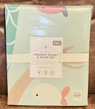 NEW Pottery Barn Kids Picture Perfect Mermaid Twin Duvet Cover & Sham Set, Aqua