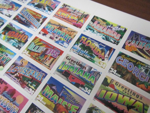 Estampillas postales de tarjetas de felicitación de Estados Unidos 34¢ 50 hoja MNH - Imagen 5 de 7