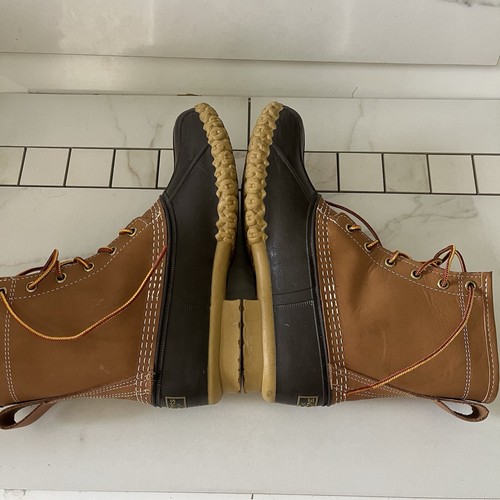 LL Bean Gore-Tex Boots 8” Duck Rain Womens 8 M Brown Leather Insulated Lining - Picture 15 of 24