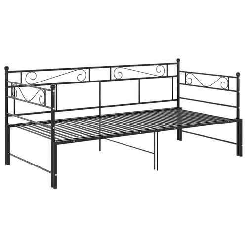 vidaXL Telaio Divano Letto Estraibile Nero in Metallo 90x200 cm - Foto 3 di 11