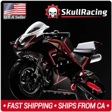 SkullRacing Gas Powered Mini Pocket Bike Motorcycle 50RR (Red)