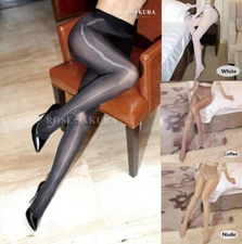 Rose Sakura Oil Shiny Ultra Glossy High Waist Pantyhose High Gloss 8 Denier 0812