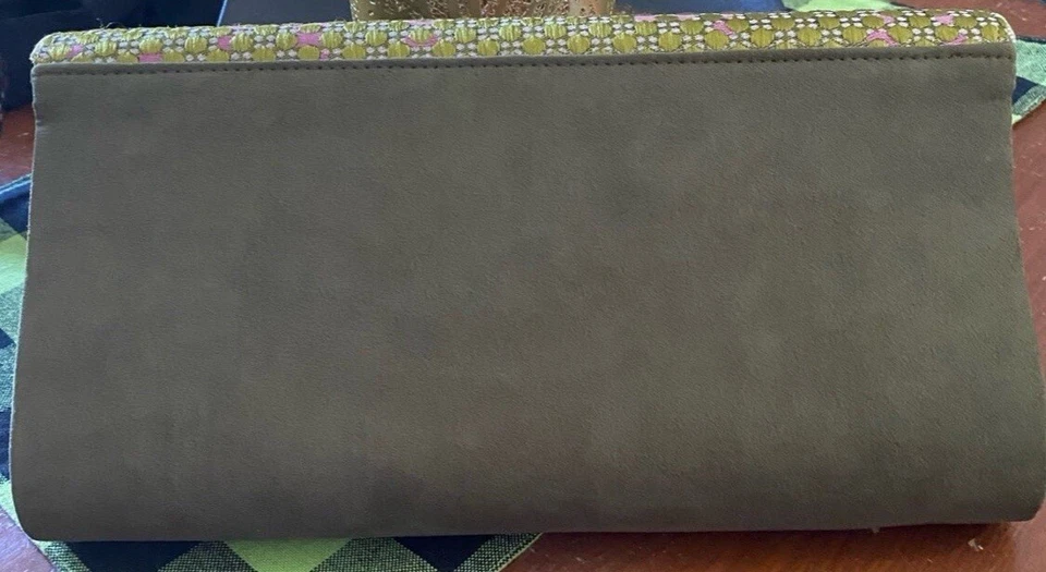 Bolso clutch sobre vintage Ruby Shoo Sydney, punto verde/púrpura claro Foto 2 de 4