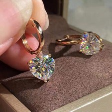 Fashion 925 Silver Filled,Gold Drop Earring Women Cubic Zircon Jewelry A Pair