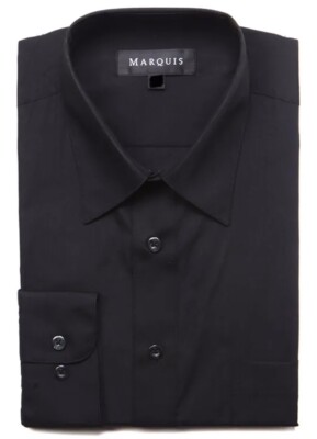Macy's Men's Macy's Black Dress Shirt Marquis Solid Classic Fit Long Sleeve Shirt Black 5XL XXXXXL Macy's Men's Macy's Black Dress Shirt Marquis Solid Classic Fit Long Sleeve Shirt Black 5XL XXXXXL