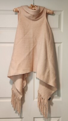 Women Warm Solid Fringe Knit Shrug Poncho Cover up Vest Light