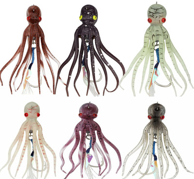 New Octopus Fishing Jig Squid Trolling Lures Glow Soft Lure Octopus Jig lure