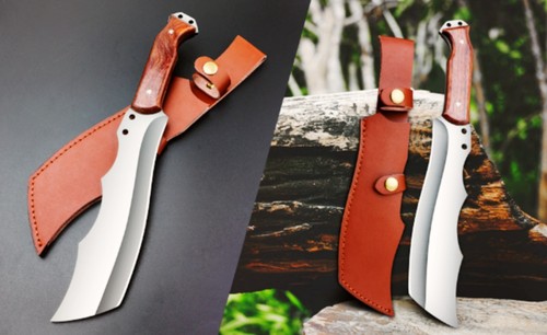 13"Custom Full Tang Cleaver Machete Knife โ Handmade High Carbon Steel Chopper - Picture 10 of 17