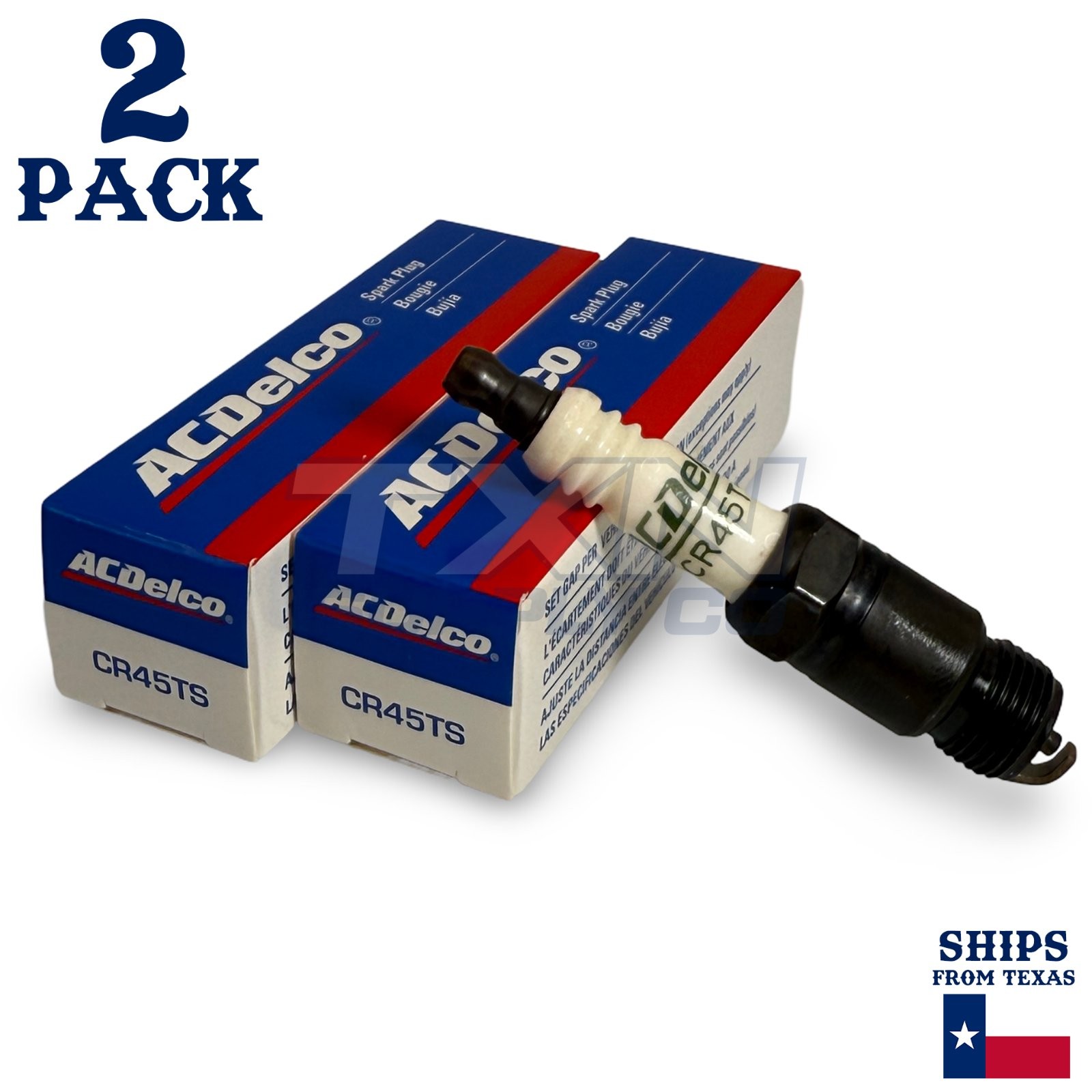 2 Pack Genuine GM ACDelco Spark Plugs CR45TS
