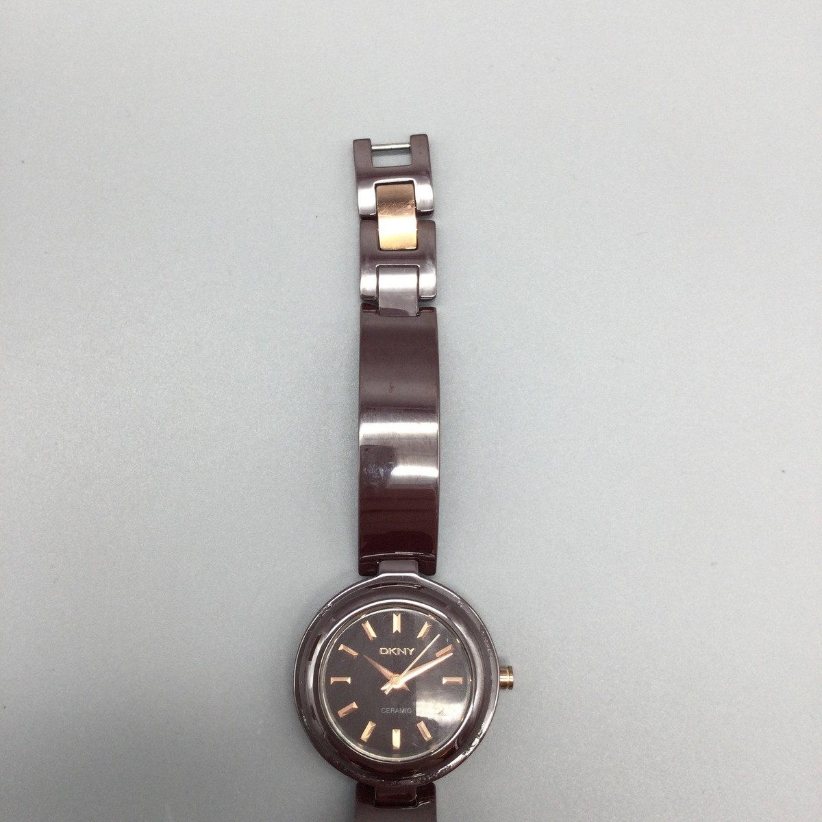 DKNY Womens Watch 27mm Brown Dial Brown Ceramic Bangle NY  display picture 1