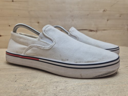 TOMMY JEANS HERREN SNEAKER CANVAS SLIPPER FREIZEIT-HALBSCHUHE GR:42 UK:8 WEIß - Bild 2 von 9