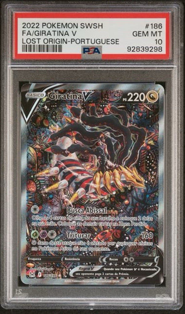 FedEx:PSA 10 Giratina V Alt Art 186/196 Sword&Shield Lost Origin Pokemon English
