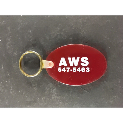 AWS Red Rubber Vintage Keychain