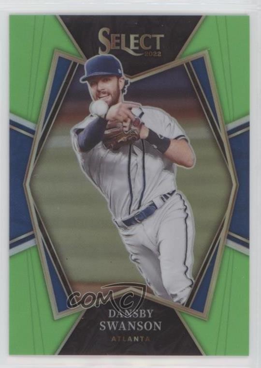 2022 Panini Select Premier Level Neon Green Prizm 27/99 Dansby Swanson #130 0xz8