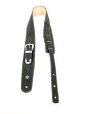 D'Addario Black, Genuine Leather Adjustable Guitar Strap