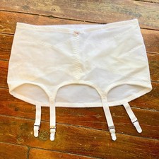 Vintage Sears Girdle Metal Garters Belt 4 Strap White Open Bottom 2XL Coquette