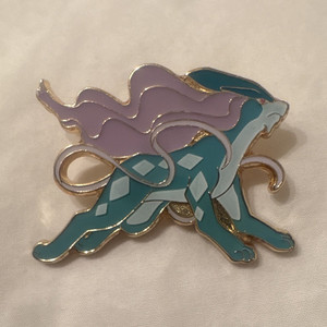 Pokémon Suicune Enamelled Metal Lapel Pin Multicolor damaged and missing stub