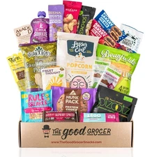 Healthy VEGAN Snacks Care Package: Non-GMO, Vegan Jerky, Protein Bars,... 