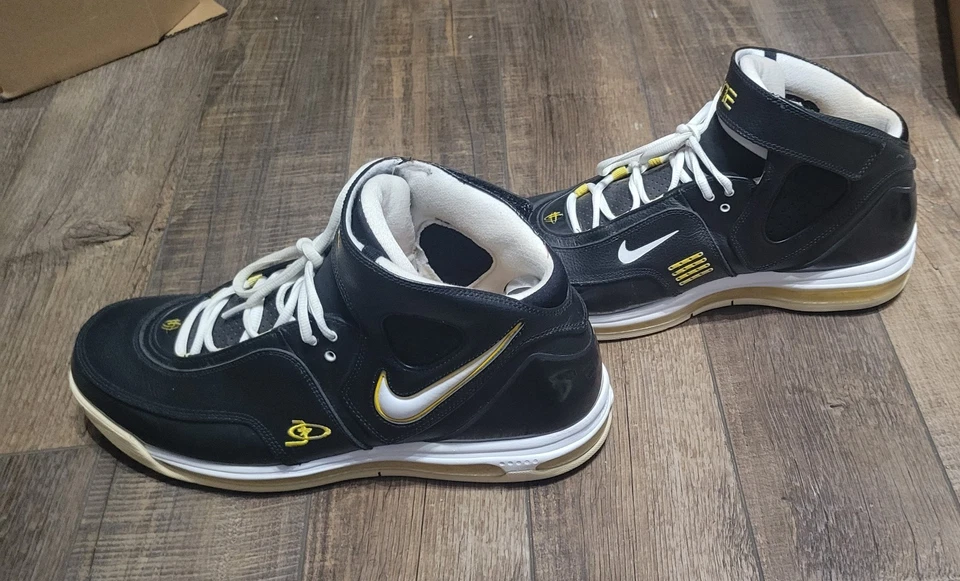 Nike Air Max Jermaine O'Neal PE 360 Elite Ds Hombres Talla 12 Cuero Negro 314185-011 Foto 3 de 4