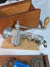 Ever Ready No 55 Food Chopper Meat Grinder Wood Storage Box Cutter Plates