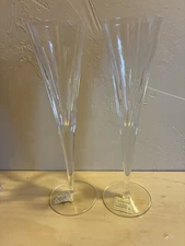 Reed & Barton SoHo Lead Crystal Champagne Flutes Rogaska Slovakia NEW