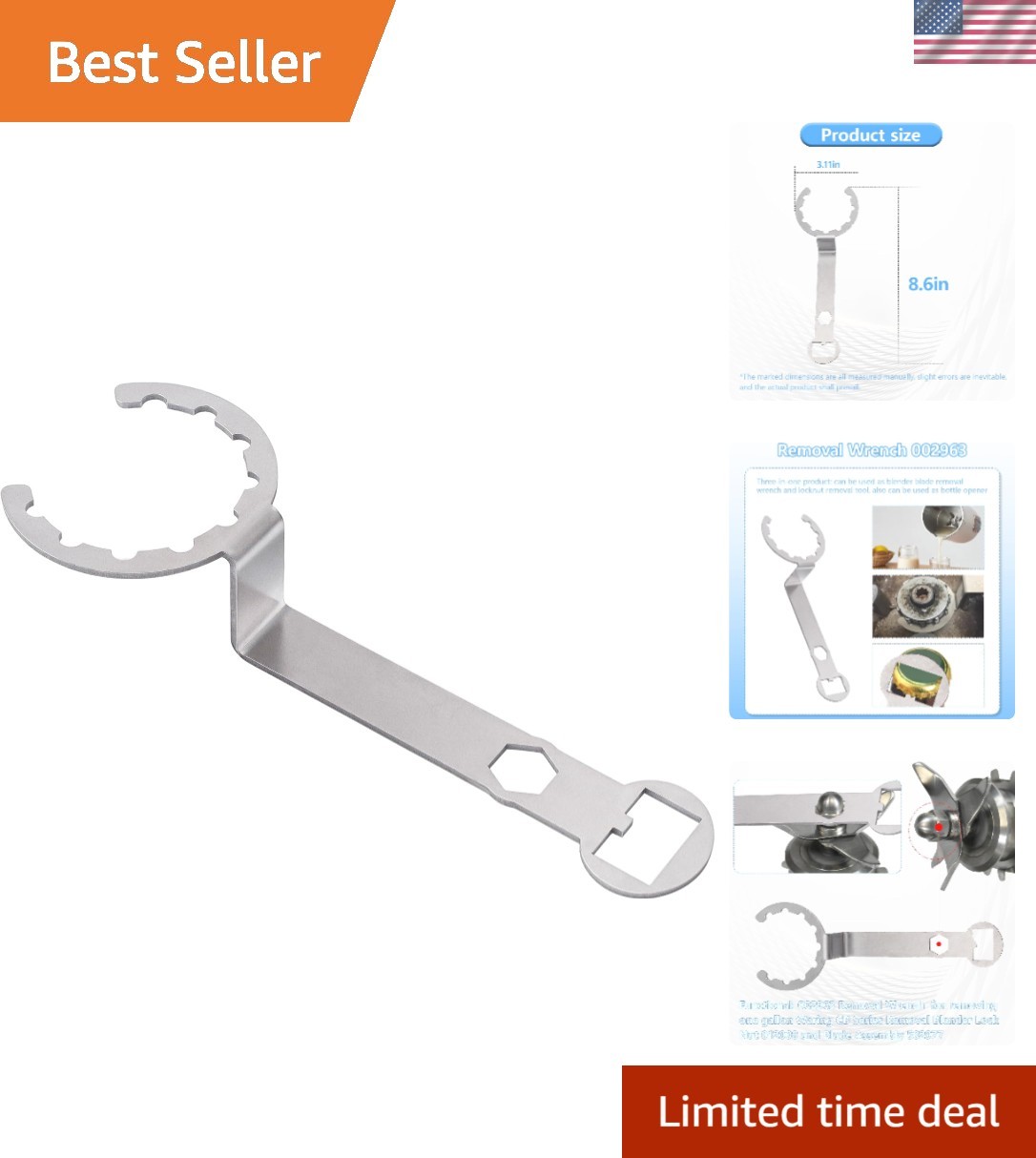 002963 Removal Wrench Fits Waring CB6 CB10 CB15 Blender Parts
