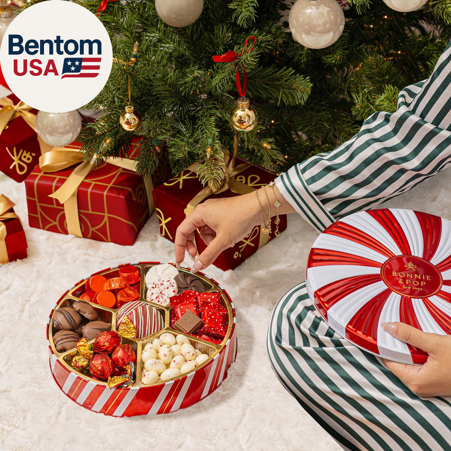 Christmas Gift Basket - Holiday Gifts - Chocolate & Nut Gift Box, Assortment Tra