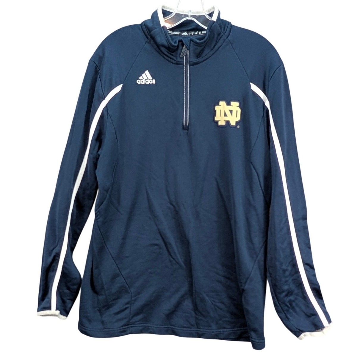 Adidas Notre Dame Fighting Irish Pullover Sweater 1/4 Zip Navy