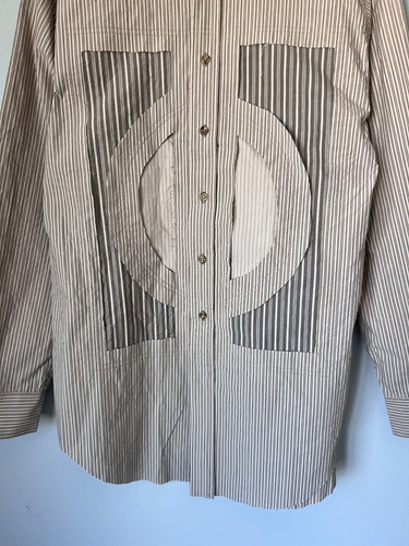 Camisa Edward Cuming Collage Abotonada - Talla 3 - Beige - Hecha en España - Imagen 3 de 8