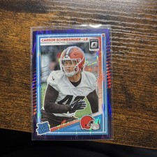 2025 Panini Donruss Optic Rated Rookie Carson Schwesinger Purple Shock Prizm RC