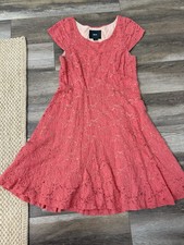 Anthropologie Maeve Pink Dayflower Fit and Flare Lace Dress Medium