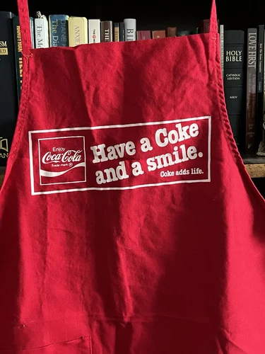 Delantal de barbacoa rojo vintage Have A Coke And A Smile Coca-Cola agrega vida - Imagen 1 de 13