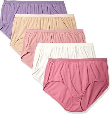 Women'S 5 Pack Cotton Brief Panty (Assortments May Vary)