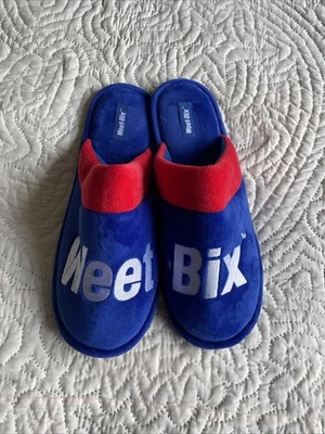 Weetbix size EU 43-45 AU10-12 Blue Red Embroidered Slippers Slides NEW