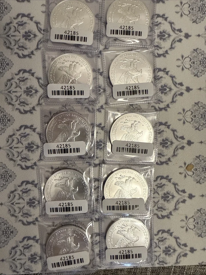 Lot of 5 Silver 2025 American Eagle 1 oz. Fine .999 US oz Coins - Image 2 of 2