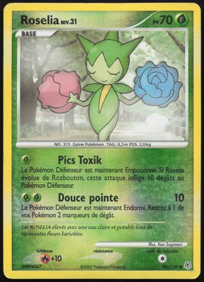 Pokemon Karte Roselia 96/130 Reverse Diamant und Perle Französisch