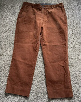 Brooks Brothers Clark Corduroy Straight Pants Mens 38 x 27 Light Brown Classic