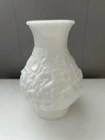 Collectible Vintage 7" White Milk Glass Embossed Hurricane Lamp Chimney Shade