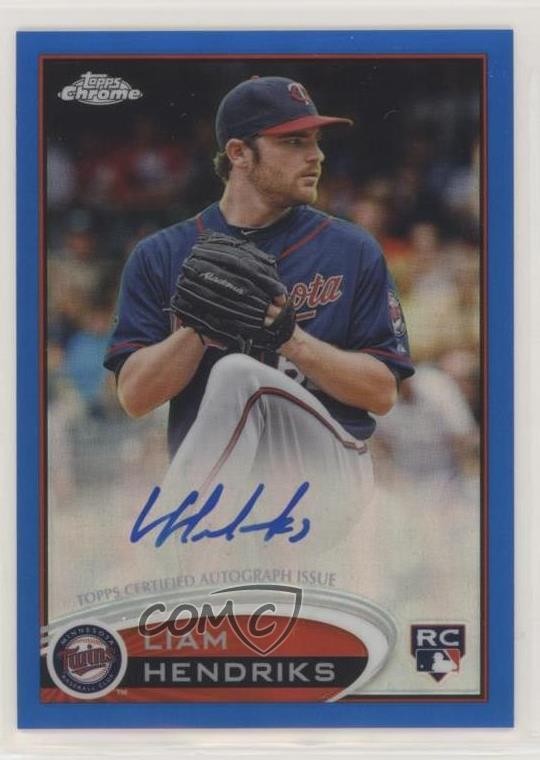 2012 Topps Chrome Rookie Blue Refractor /199 Liam Hendriks #154 Auto RC 1u6