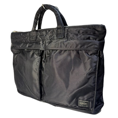 #ad PORTER TANKER Briefcase Black Nylon Business Bag Yoshida Japan $134.99
