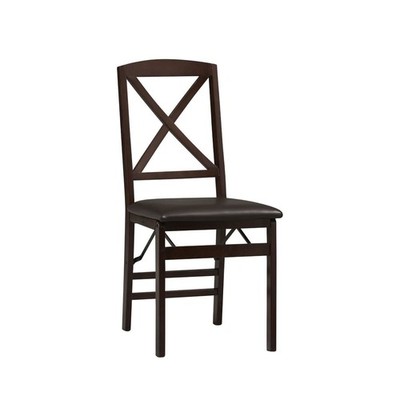 Fully Assembled Triena X Back Folding Chair Set Of 2 17 W X 20 D X 35.5 H Mer