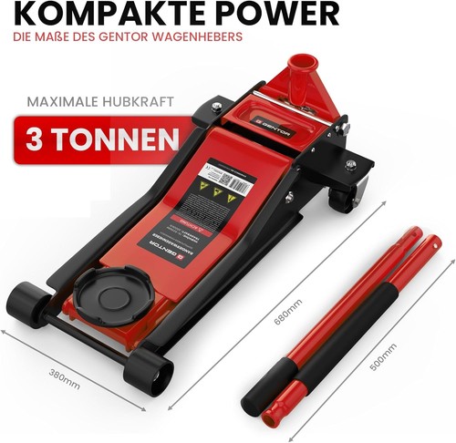 Robust 3-Ton Hydraulic Car Jack with 360° Swivel Casters and Rubber Protectors - Picture 9 of 12