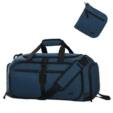 MIER Packable Travel Duffle Bag with Shoe Compartment, 50L, Drak Blue  Folda...