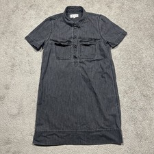 Madewell Denim Short Sleeve Popover Shirtdress Lunar Wash Womens XXS Black