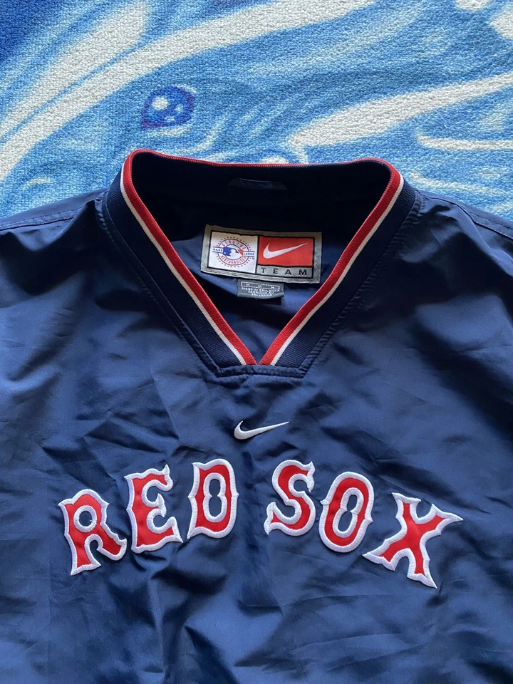 Новый без ценников винтажный мужской пуловер Nike Boston Red Sox ветровка M центр свуш MLB - Изображение 2 из 4