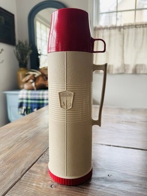 Vintage 1960s Thermos Perma-Case Vacuum Bottle, Model # 2402 Quart Size